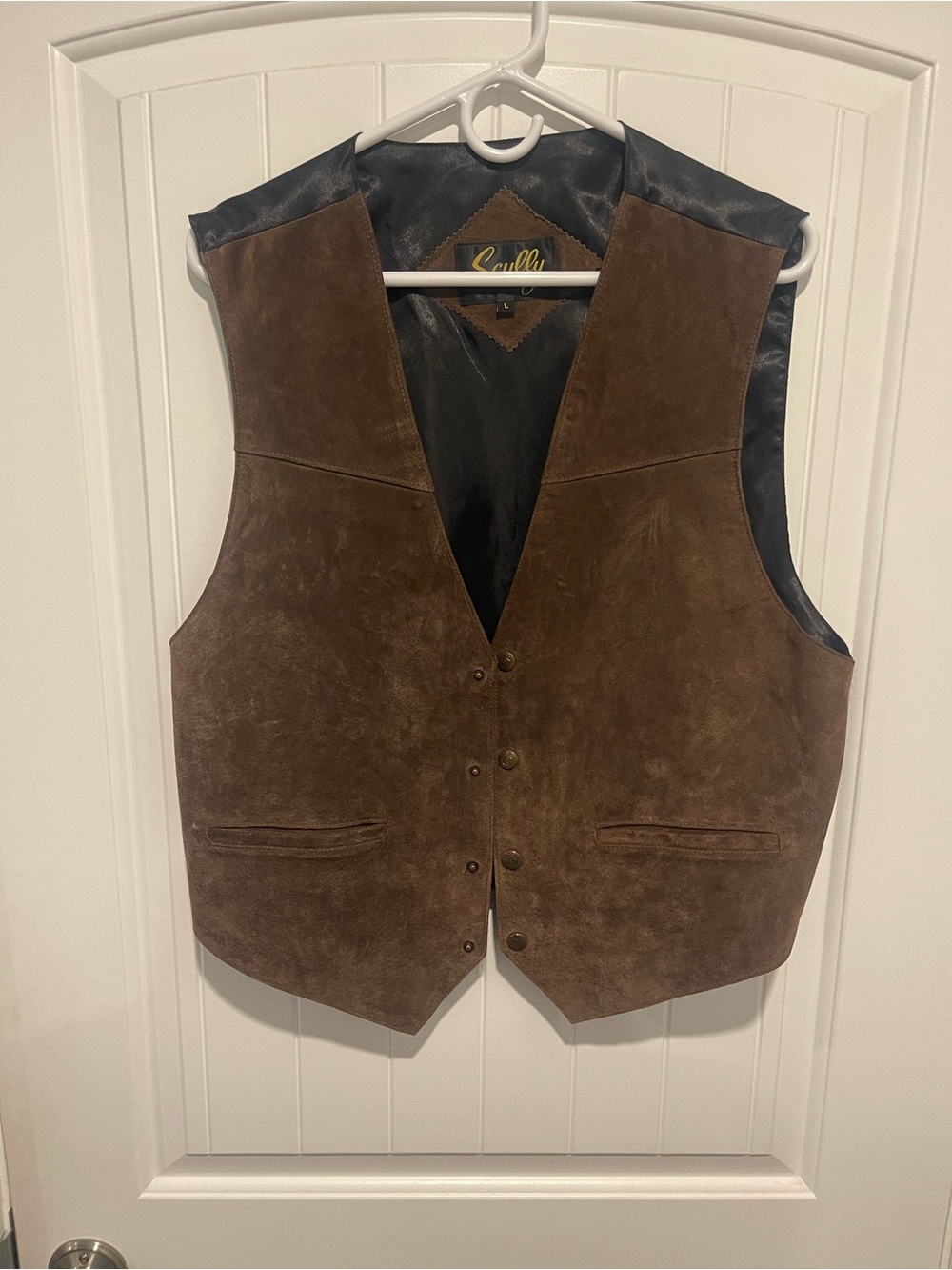 Scully Genuine Leather Western Vest Brown Large Cowboy Rodeo Ranch